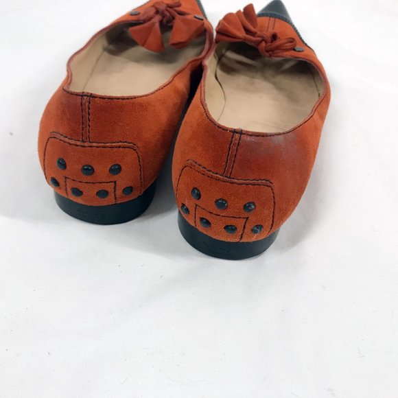 Tods two tone ballet flats Pointy toe Black Patent Red suede - Picture 5 of 7